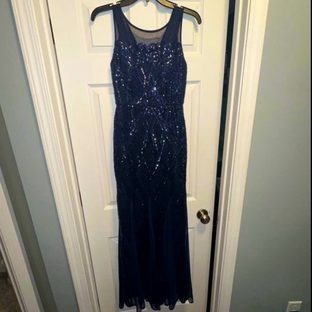 Navy blue formal dress with sequins size 3